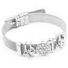 Jewelry Silver Color Stainless Steel Mesh Bracelets Bangles with Love Heart Slide Charms Bracelets for Women Lover Gift