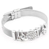 Jewelry Silver Color Stainless Steel Mesh Bracelets Bangles with Love Heart Slide Charms Bracelets for Women Lover Gift