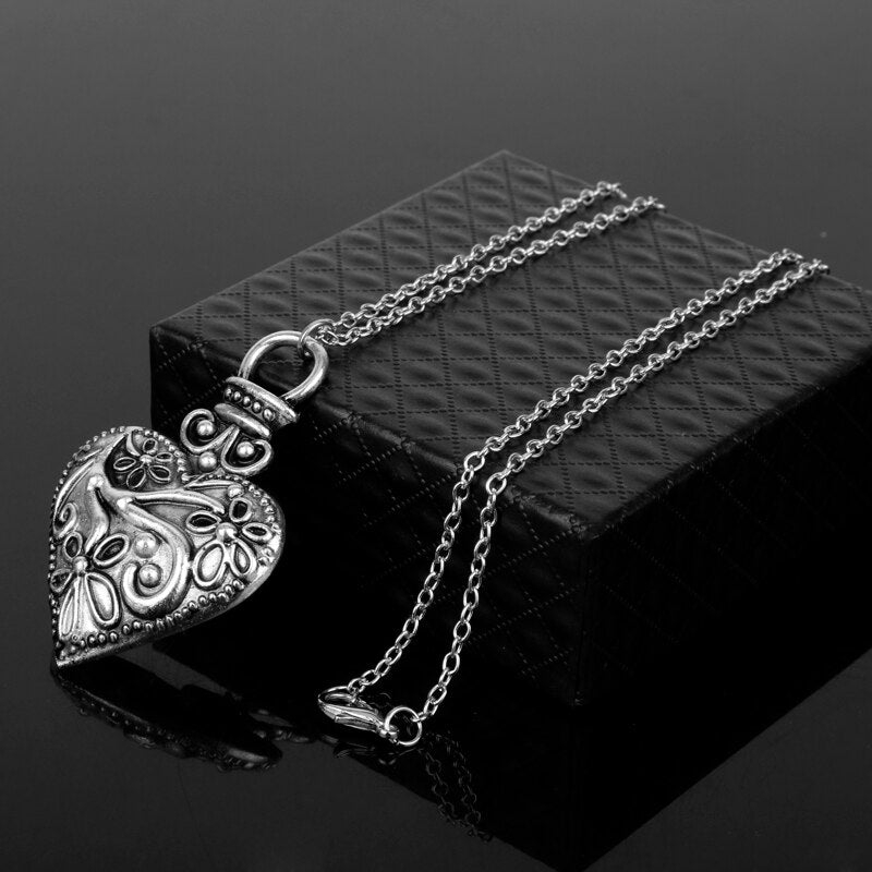 Jewelry TV The Vampire Diaries Necklace Caroline Vervain Locket Heart Pendant Necklace Vintage Accessories Choker Necklace