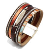 Jewelry Tree of Life Wrap Boho Leather Wide Cuff Handmade Wristbands Braided Magnetic Buckle Bangle Bracelet Gift for Women Girl