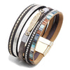 Jewelry Tree of Life Wrap Boho Leather Wide Cuff Handmade Wristbands Braided Magnetic Buckle Bangle Bracelet Gift for Women Girl