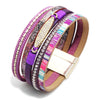 Jewelry Tree of Life Wrap Boho Leather Wide Cuff Handmade Wristbands Braided Magnetic Buckle Bangle Bracelet Gift for Women Girl