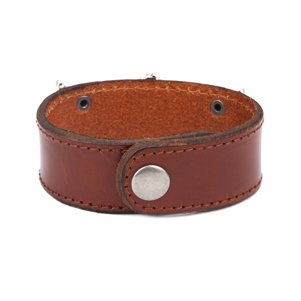 Jewelry Women Herat Leather  Bracelet Black Brown Vintage Style Bracelet Peaceful Faith Jewelry Punk Wristband for Men's Jewelry