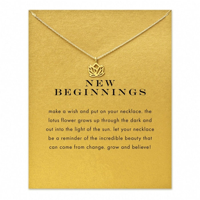 Jewelry gold silver plated Lotus simple short chain necklace for women