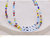Jewelry shaped pearl letter clavicle chain multi-layer combination stacking colored millet bead women necklace female