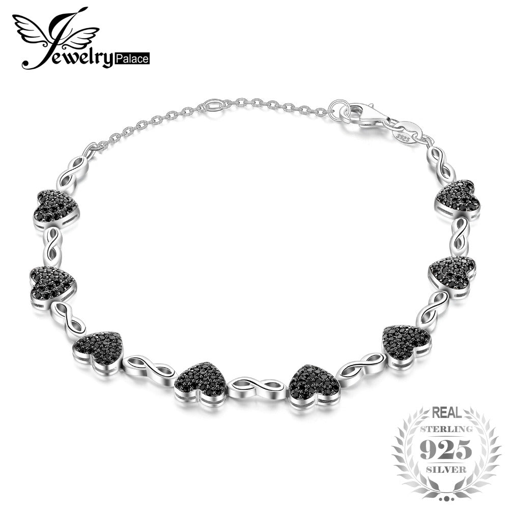1.3ct Genuine Spinel Love Heart Ankle Bracelets For Women 925 Sterling Silver Fine Jewelry Romantic Christmas Gift