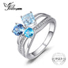 1.7ct Genuine Multi London Blue Topaz 3 Stones Ring Genuine 925 Sterling Silver Jewelry For Women Fine Party Gift