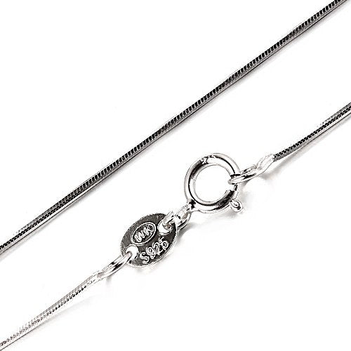 100% Genuine 925 Sterling Silver Necklaces 40-45cm Classic Basic Silver Chains Lobster Clasp Adjustable Jewelry
