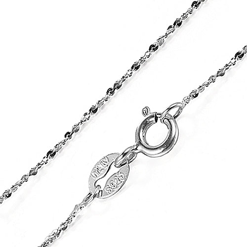 100% Genuine 925 Sterling Silver Necklaces Classic Basic Silver Chains Lobster Clasp Adjustable Fashion Jewelry