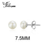 6.5mm Freshwater Cultured Pearl Button Ball Stud Earrings 925 Sterling Silver Fine Jewelry Earrings For Women