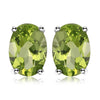 925 Sterling Silver Classic Solitaire Stud Earrings Natural Citrine Garnet Amethyst Topaz Peridot Gemstone Jewelry
