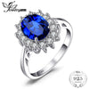 925 Sterling Silver Ring 3.2ct Blue Created Sapphire Engagement Ring for Women Fine Jewelry Classic Princess