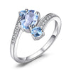 925 Sterling Silver Ring Natural Sky Blue Topaz Amethyst Citrine Peridot Garnet Women Anniversary Fine Jewelry Hot