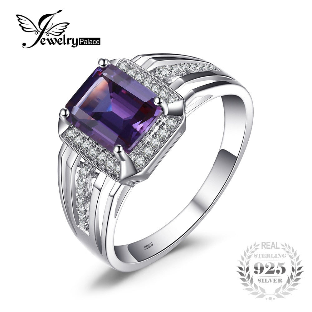Alexandrite Sapphire 4.7ct Engagement Wedding Ring 925 Solid Sterling Silver New Men's Gem stone Vintage Jewelry