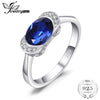 Birthstone Elegance 1.7ct Oval Created Sapphire Engagement Anniversary Wedding Ring S925 Sterling Silver Jewelry