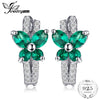 Butterfly 1ct Created Emerald Clip On Earrings Solid 925 Sterling Silver Jewelry Fashion Earring For Wedding Women