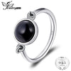 Cabochon Cut 1.5ct Genuine Black Onyx Solitaire Ring 925 Sterling Silver Beautiful For Woman 2020 New Hot As Gifts