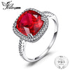Christmas Gift 6ct Pigeon Blood Red Created Ruby Engagement Wedding Ring For Women S925 Sterling Silver Jewelry