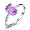 Classic 925 Sterling Silver Natural Citrine Garnet Amethyst Topaz Peridot Solitaire Rings For Women Fine Jewelry