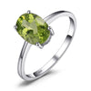Classic 925 Sterling Silver Natural Citrine Garnet Amethyst Topaz Peridot Solitaire Rings For Women Fine Jewelry