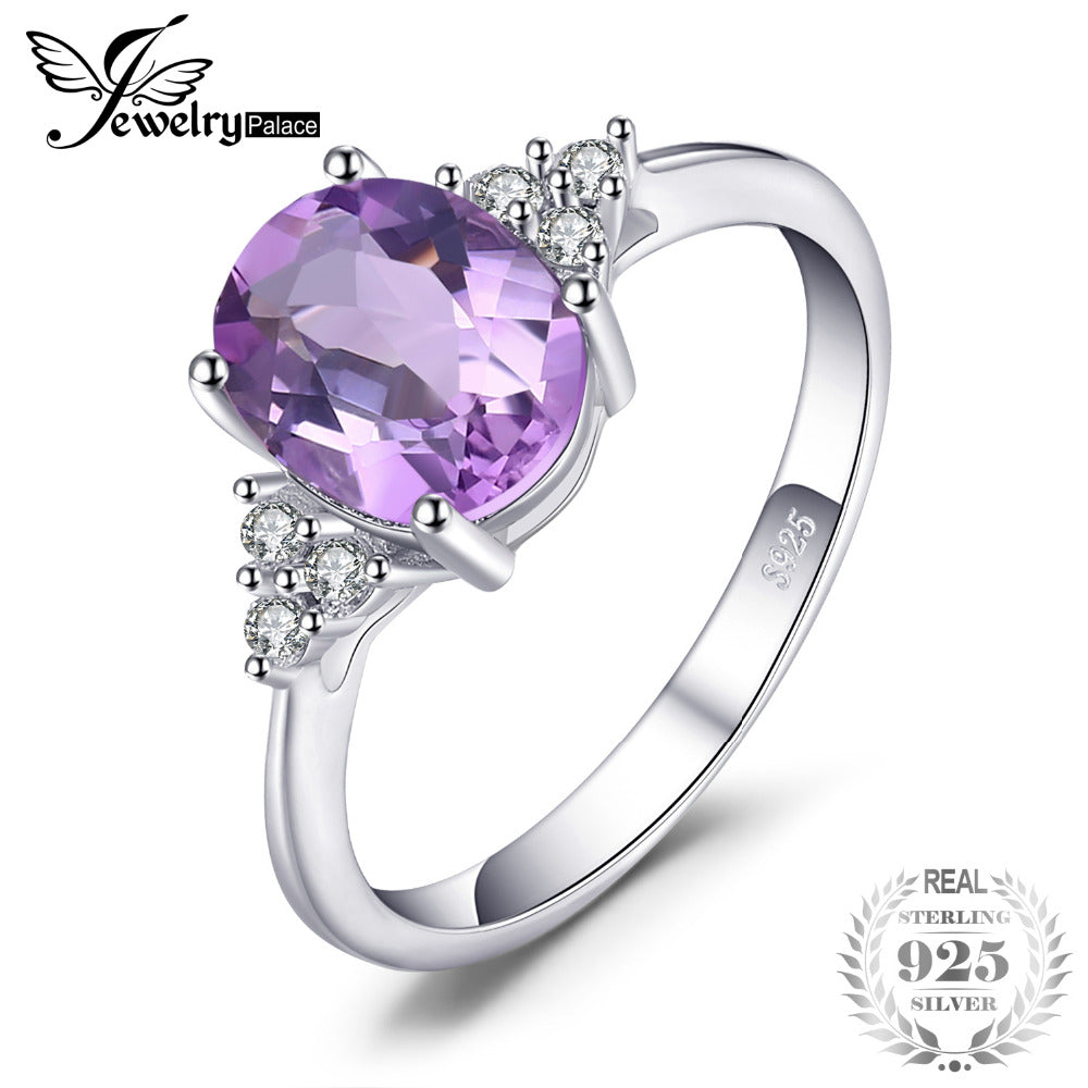 Classic Oval 2.8ct Created Alexandrite Sapphire Anniversary Rings For Women Solid 925 Sterling Silver Fine Jewelry
