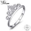 Crown Round Anniversary Promise Engagement Ring For Women Real 925 Sterling Silver Wedding Jewelry