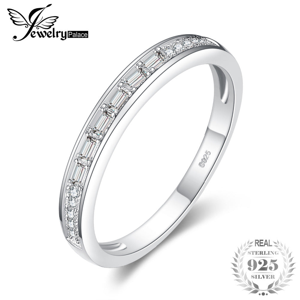 Cubic Zirconia Half Eternity Channel Set Wedding Band 925 Sterling Silver Ring Beautiful 2020 New Hot For Women