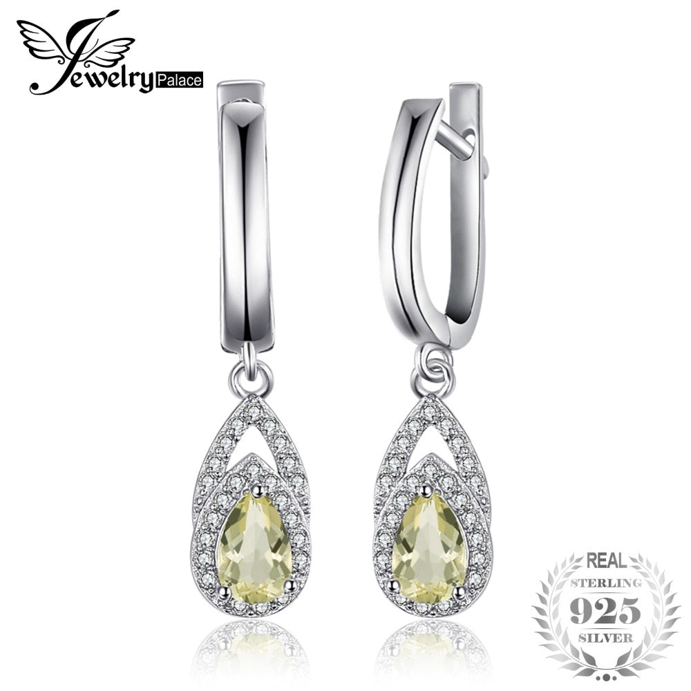 Elegant 0.93 ct Natural Lemon Quartz Water Clip Earrings 925 Sterling Silver Fashion Brand Woman Fine Jewelry