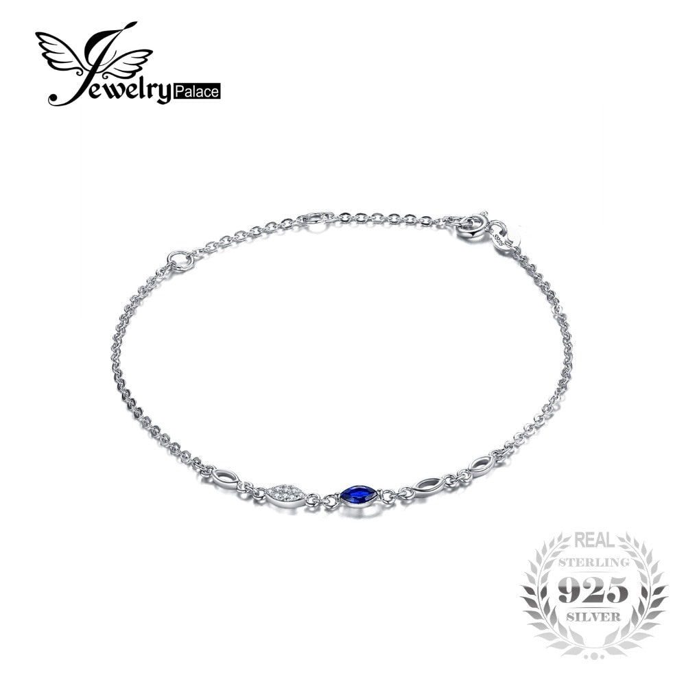 Exquisite Marquise Created Blue Spinel Bracelet 100% 925 Sterling Silver Charms Women Trendy Fine Jewelry