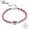 Eye 10.8ct Created Red Ruby Link Bracelet 925 Sterling Silver Classics Wedding Set Fashion Accessories Charm Gift