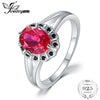 Fashion 1.8ct Created Ruby Genuine Black Spinel Statement Ring Charm 925 Sterling Silver Vintage Jewelry For Women