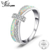 Fashion Created Opal Crossover Band Ring 925 Sterling Silver Gift For Girlfriend Birthd Present Hot Selling