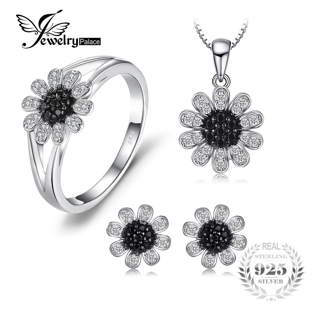 Real 925 Sterling Silver Original Handmade Fine Jewelry Bird on Branch Jewelry Set with open Ring Pendant Necklace