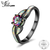 Fashion Mystic Quartz Created Opal Twisted Shank Ring 925 Sterling Silver gift for girlfriend birthd present