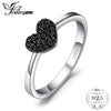 Fashion Natural Black Spinel Love Heart Rings For Women 100% 925 Sterling Silver Wedding Gifts Fine Jewelry