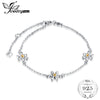 Flower 0.1ct Created Orange Sapphire Ankle Bracelet 925 Sterling Silver Chain Link Bracelets Trendy For Women Gift