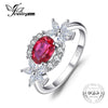 Flower 1.7ct Created Ruby Halo Ring 925 Sterling Silver New For Women Unique Gift Hot Selling For Women