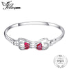 Forever Love Heart 1.6ct Created Ruby Bangle 925 Sterling Silver Fashion Bracelet For Women Fine Jewelry Gift