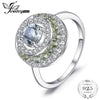 Genuine 1.4ct Green Amethyst Peridot Halo Ring 925 Sterling Silver Vintage Charm Fine Jewelry Fashion for women