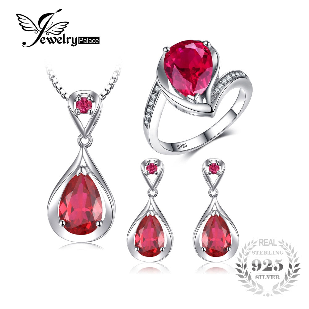 Heart Love Jewelry Set 925 Sterling Silver Ring Pendant Earring Mother's Gift - A romantic expression of love