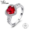 Heart Of Ocean 2.7ct Red Created Ruby Love Forever Halo Promise Ring 925 Sterling Silver Rings for Women Fashion