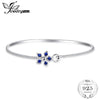 High Quality 1.1 ct Created Blue Spinel Flower bracelets Bangles For Women Charms 925 Sterling Silver Fine Jewelry