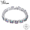 Huge 26.4ct Natural Rainbow Fire Mystic Topaz Bracelet Genuine 925 Sterling Silver Jewelry For Women Big Promotion