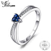 Love-Heart 0.38ct Created Sapphires Engagement Ring For Women 925 Sterling Silver Jewelry Simple Love Gift