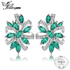 Luxury 5.4ct Created Emerald Clip Earrings Solid 925 Sterling Silver Earrings For Women Gift Fine Jewelry New