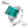 Luxury 5.9ct Created Emerald Cocktail Ring 100% Real 925 Sterling Silver Rings for Women Fine Jewelry Accessories