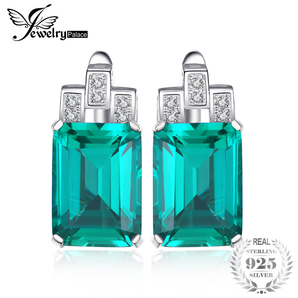 8-33ct-Luxury-Nano-Russian-Emerald-Clip-Earrings-Fashion-Women-Gift-925-Solid-Sterling-Silver-Jewelry