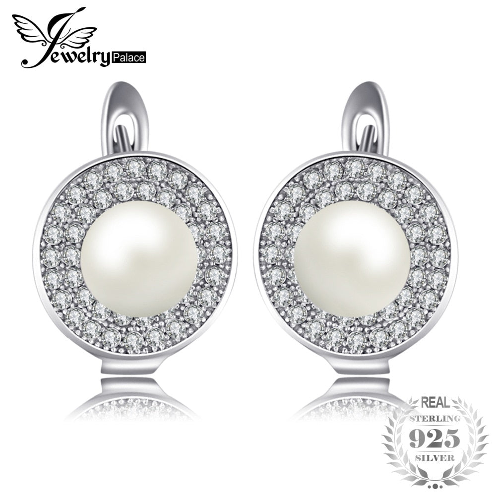 Luxury 7mm Freshwater Cultured White Pearl Clip On Earrings 925 Sterling Silver Earring Fine Jewelry On Sale