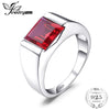 Men's Square 3.3ct Created Red Ruby Genuine 925 Sterling Sliver Engagement Ring For Men Jewelry Brand New Fashion