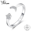 Moon Star CZ Pave Cubic Zirconia Adjustable Open 925 Sterling Silver Ring 2020 New Hot As Gifts For Woman